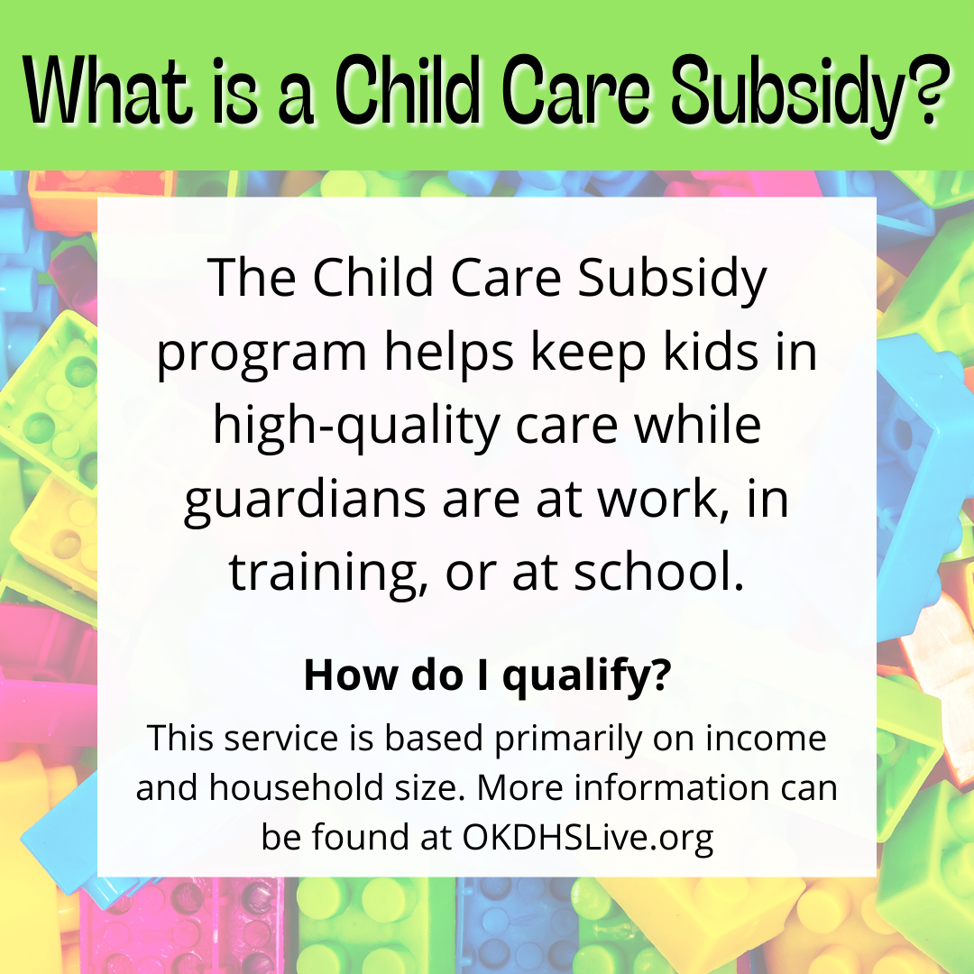 The Child Care Subsidy program helps keep kids in high-quality care while guardians are at work, in training or at school
