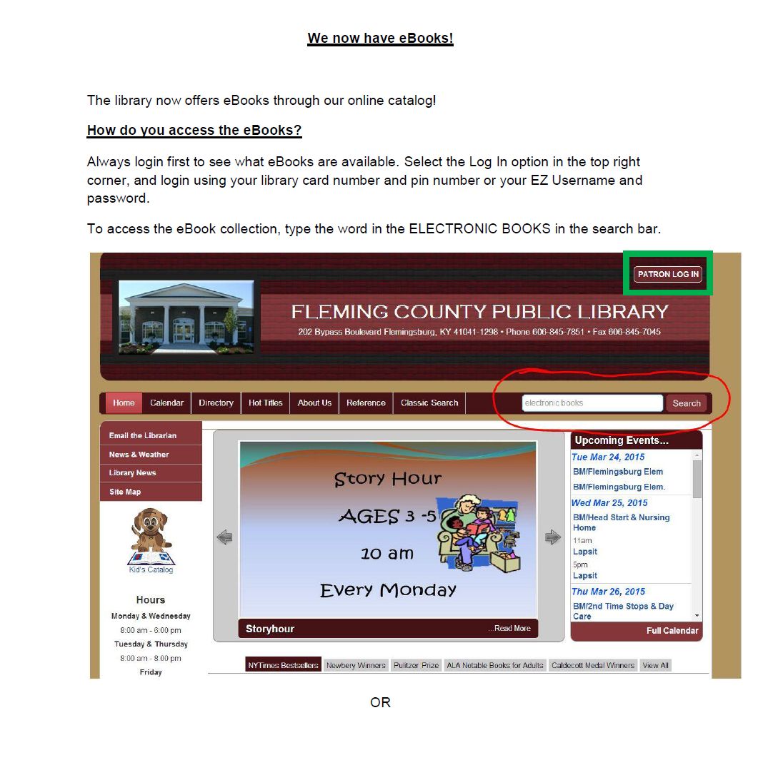 Fleming County Public Library Home Page